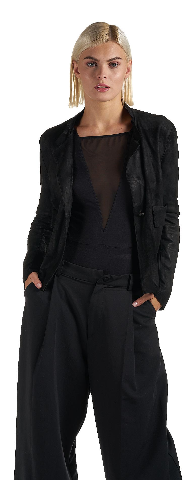 DANIELE BASTA LEATHER AND SILVER JACKET 